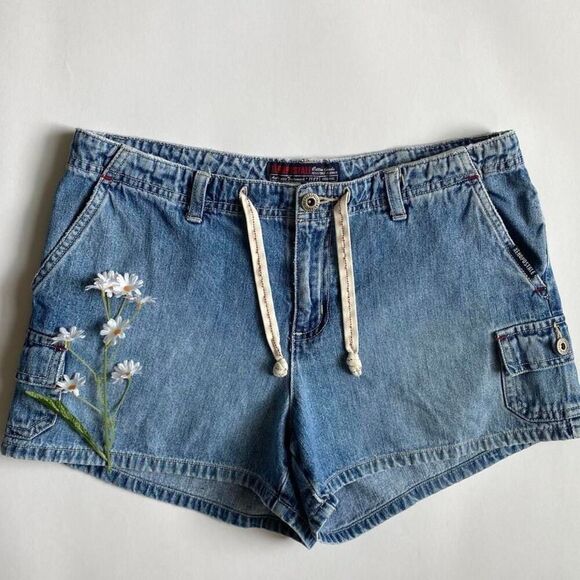 Vintage denim shorts w/string - Picture 1 of 8